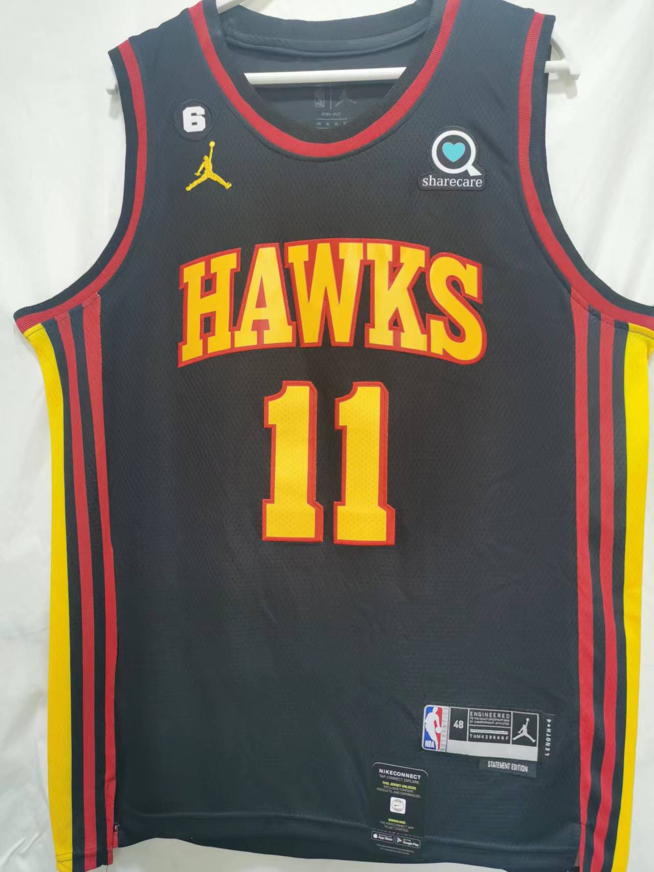 Men Atlanta Hawks #11 Young Black Season 22-23 NBA Jersey